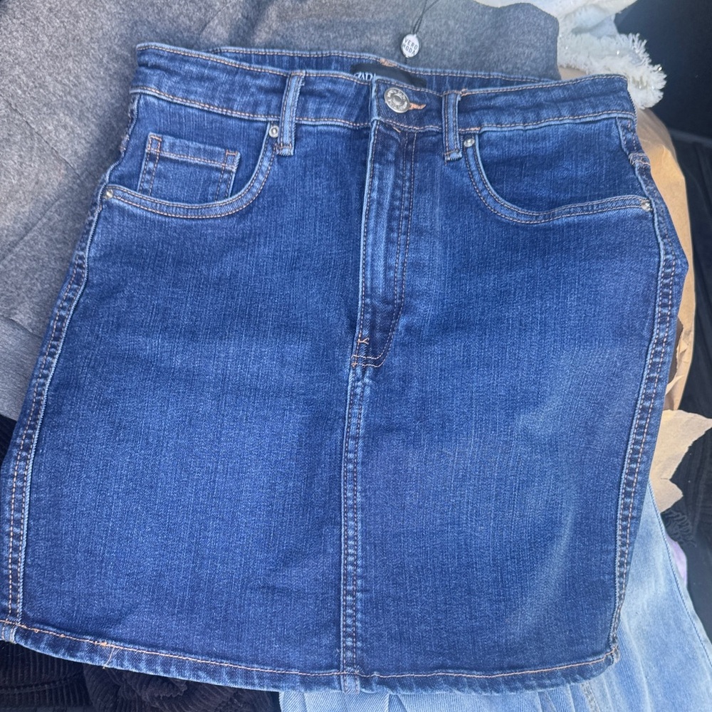 Zara Blue Denim Mini Skirt